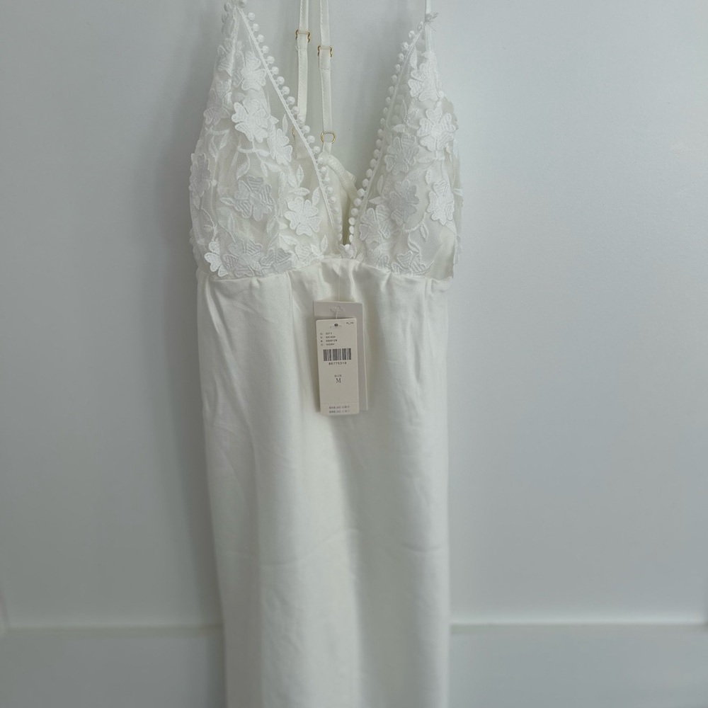 Flora Nikrooz White Lace Trim Chemise